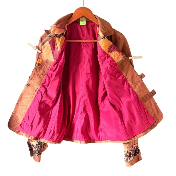 Save The Queen Suede Leather Italian Made‎ Jacket Women's Size Extra Large - Picture 8 of 9